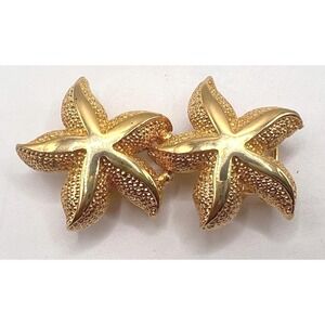 Dotty‎ Smith Gold Tone Starfish Belt Buckles Textured Fits 1/2" belt Vintage